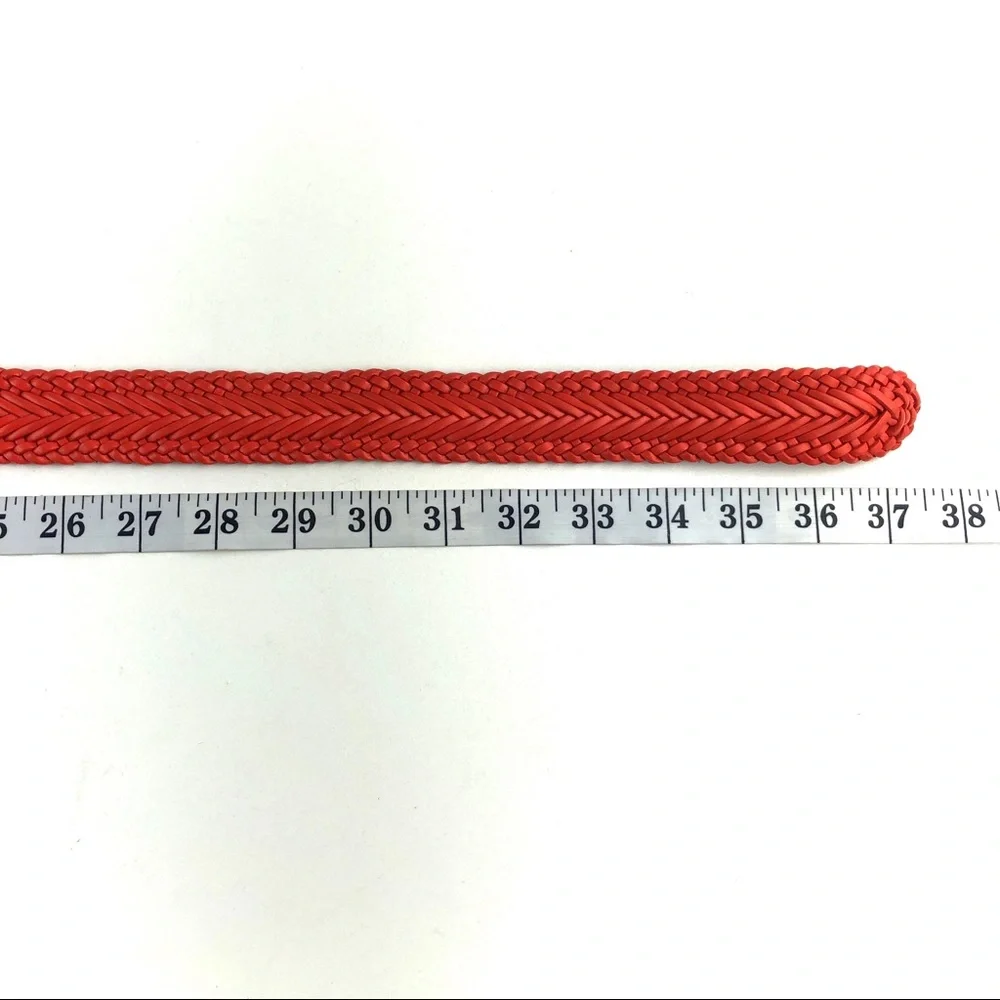 Talbots Coral Braided Leather Belt